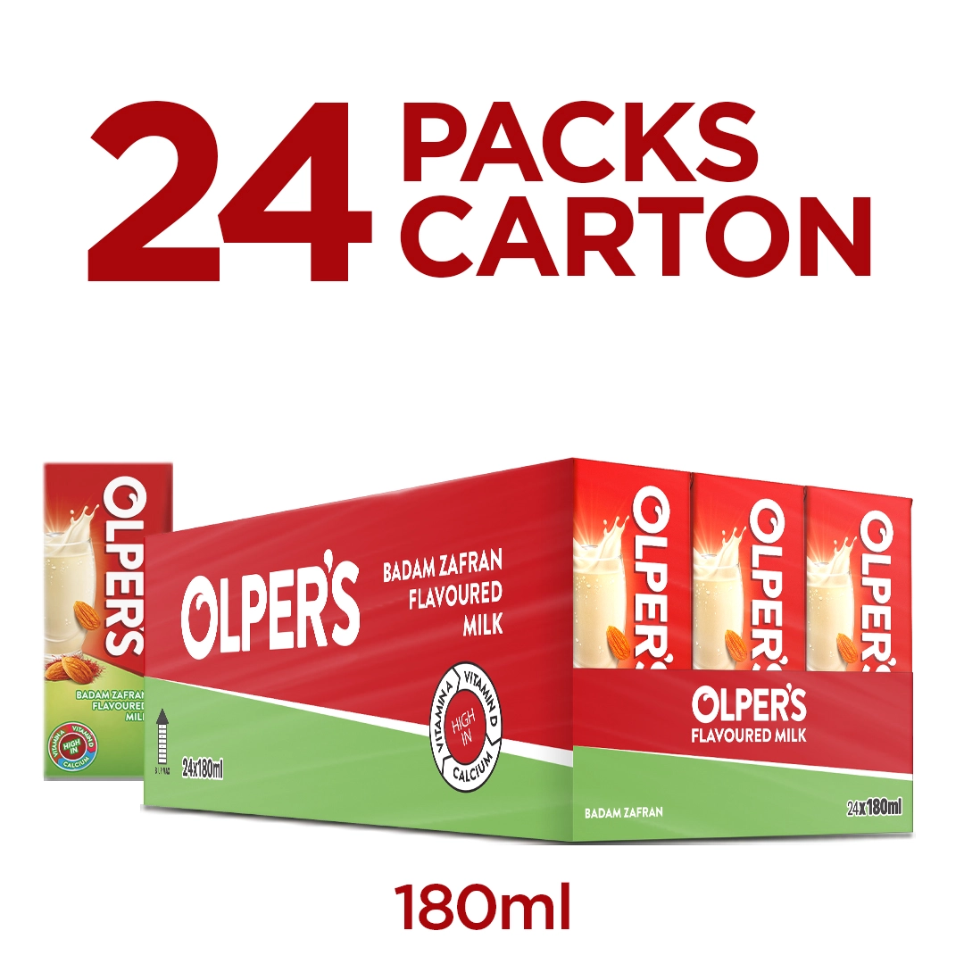 Olpers Flavored Milk 180ml Badam Zafran 24PCs-carton